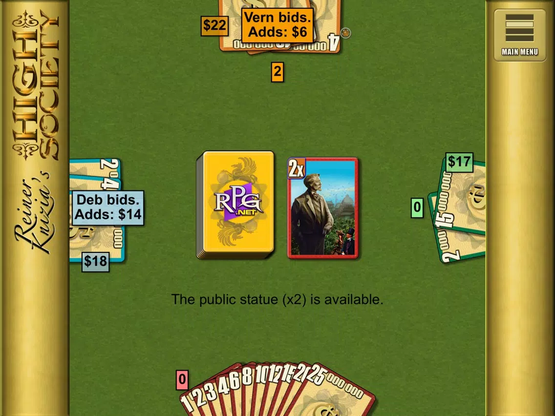 Reiner Knizia's High Society iPad 应用截图