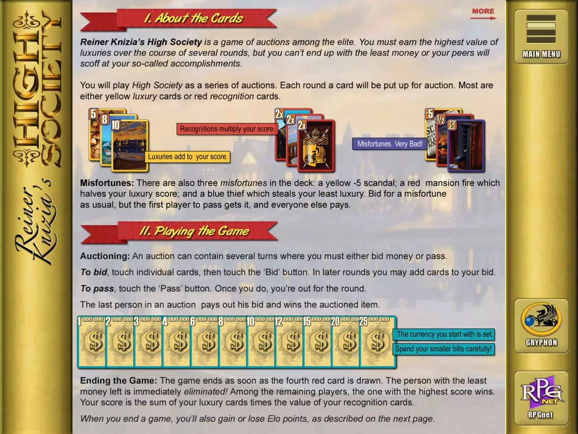 Reiner Knizia's High Society iPad 应用截图