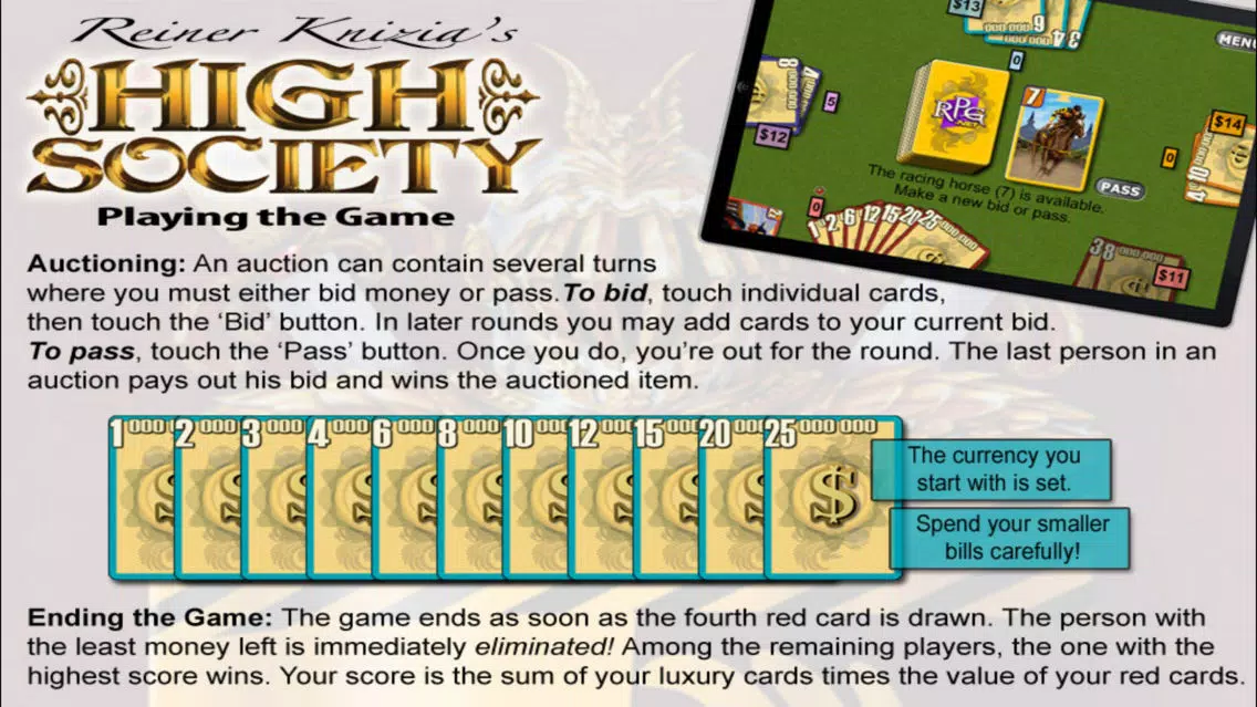 Reiner Knizia's High Society应用截图