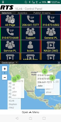 VLink WebRTC Control Panel Ekran Görüntüleri