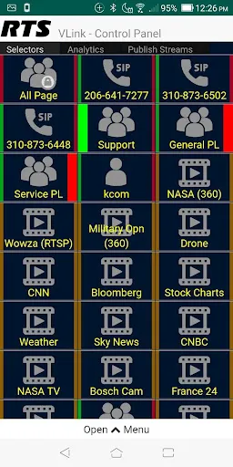 VLink WebRTC Control Panel Ekran Görüntüleri
