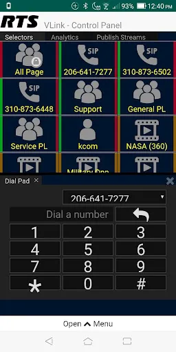 VLink WebRTC Control Panel Ekran Görüntüleri