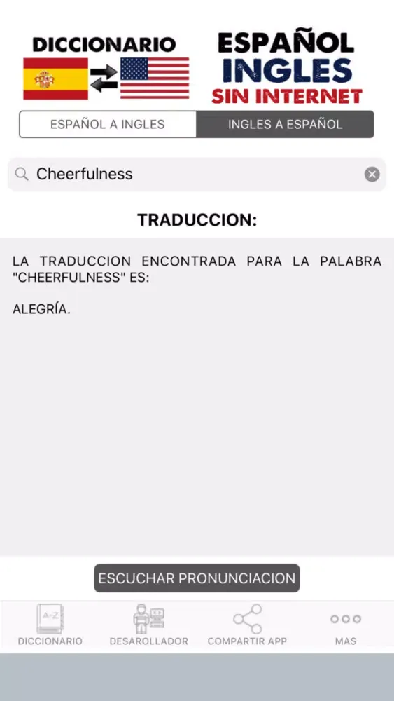 Tangkapan skrin Español Ingles Sin Internet