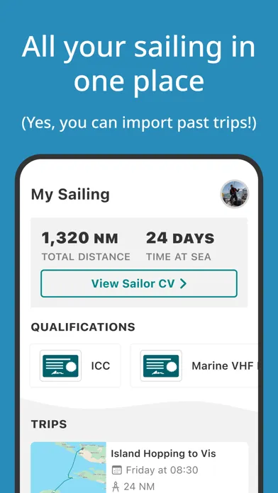 SailTies: Logbook GPS Tracking Screenshots