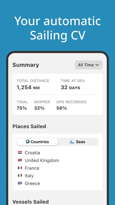 SailTies: Logbook GPS Tracking Screenshots