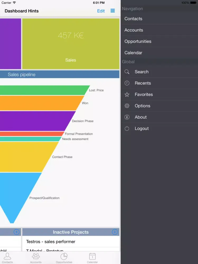 crm client iPad  Ekran Görüntüleri
