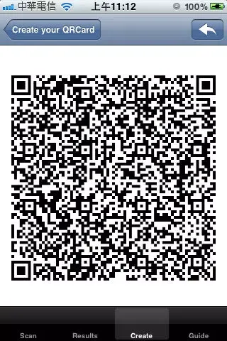 Tangkapan layar QR NameCard