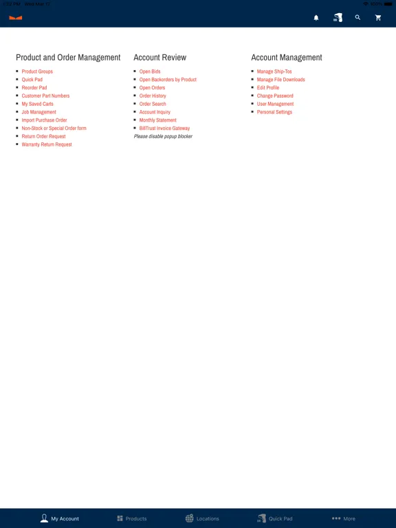 Captures d'écran de Gateway Supply iPad
