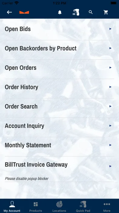 Captures d'écran de Gateway Supply