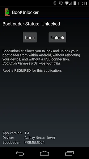 BootUnlocker for pre-2014 Nexu Screenshots
