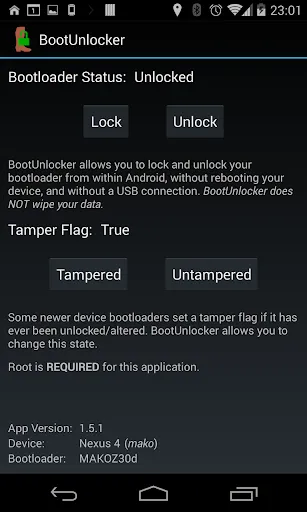 BootUnlocker for pre-2014 Nexu Screenshots