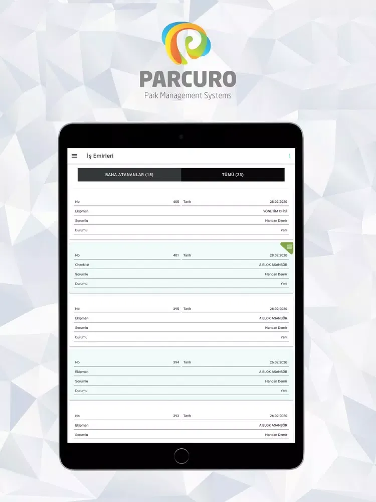 ภาพหน้าจอของ Parcuro iPad 