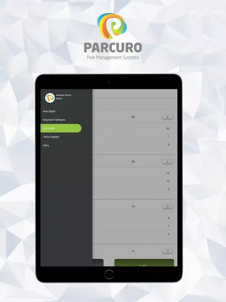 ภาพหน้าจอของ Parcuro iPad 