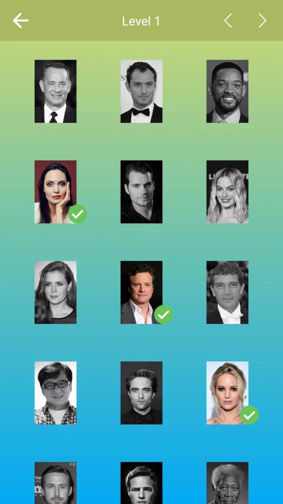 Hollywood Actors: Quiz, Game Screenshots