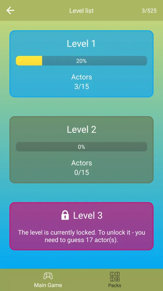 Hollywood Actors: Quiz, Game Screenshots