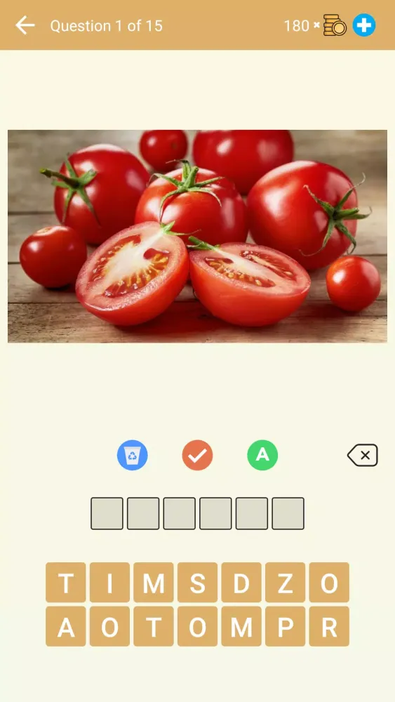 Ảnh chụp màn hình của Fruits, Vegetables, Nuts: Quiz