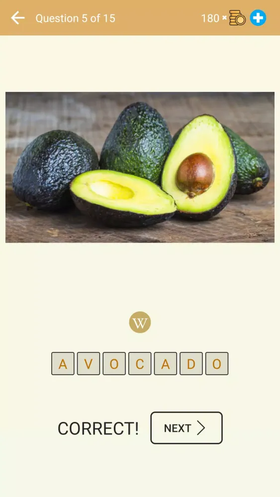 Ảnh chụp màn hình của Fruits, Vegetables, Nuts: Quiz