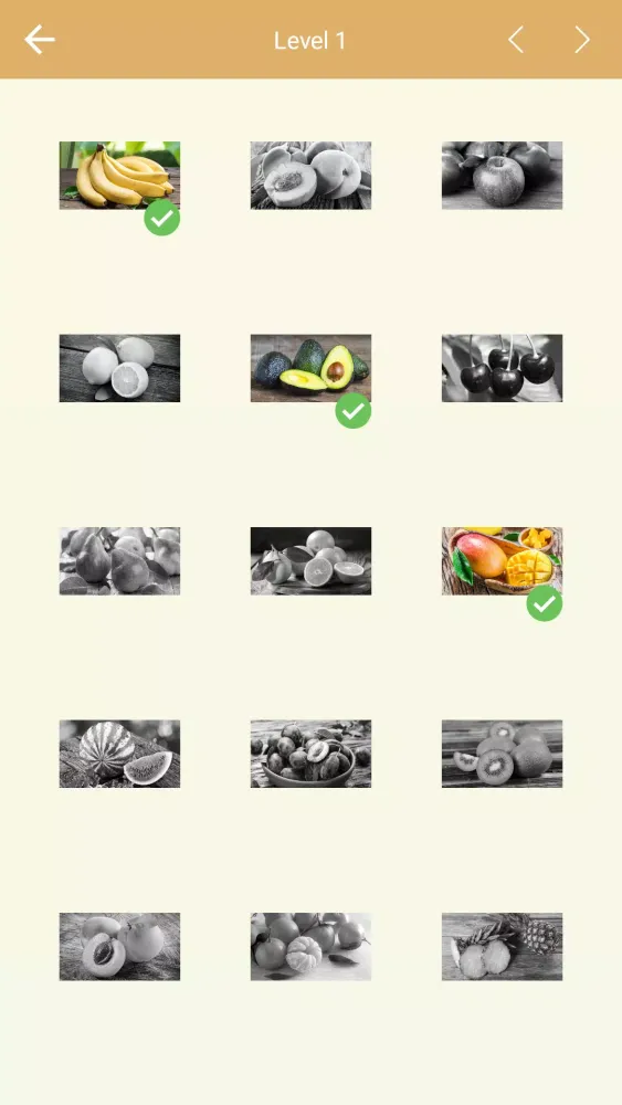 Ảnh chụp màn hình của Fruits, Vegetables, Nuts: Quiz