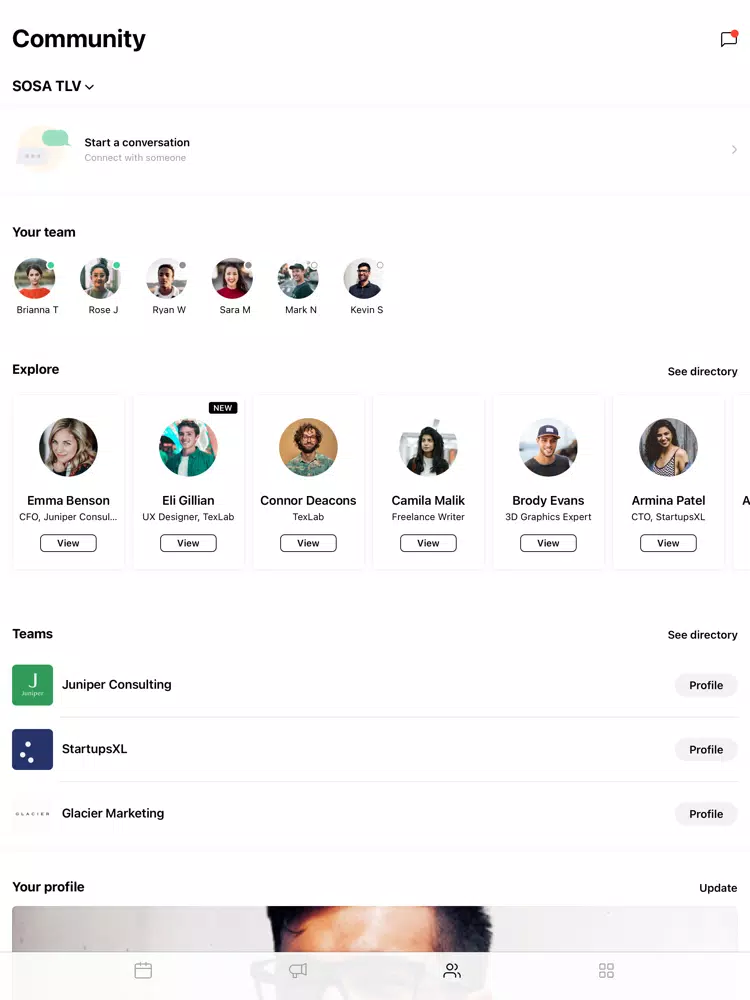 Connect SOSA iPad  Screenshots