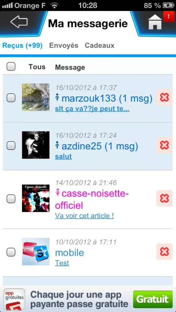 Skyrock.com سکرین شاٹس