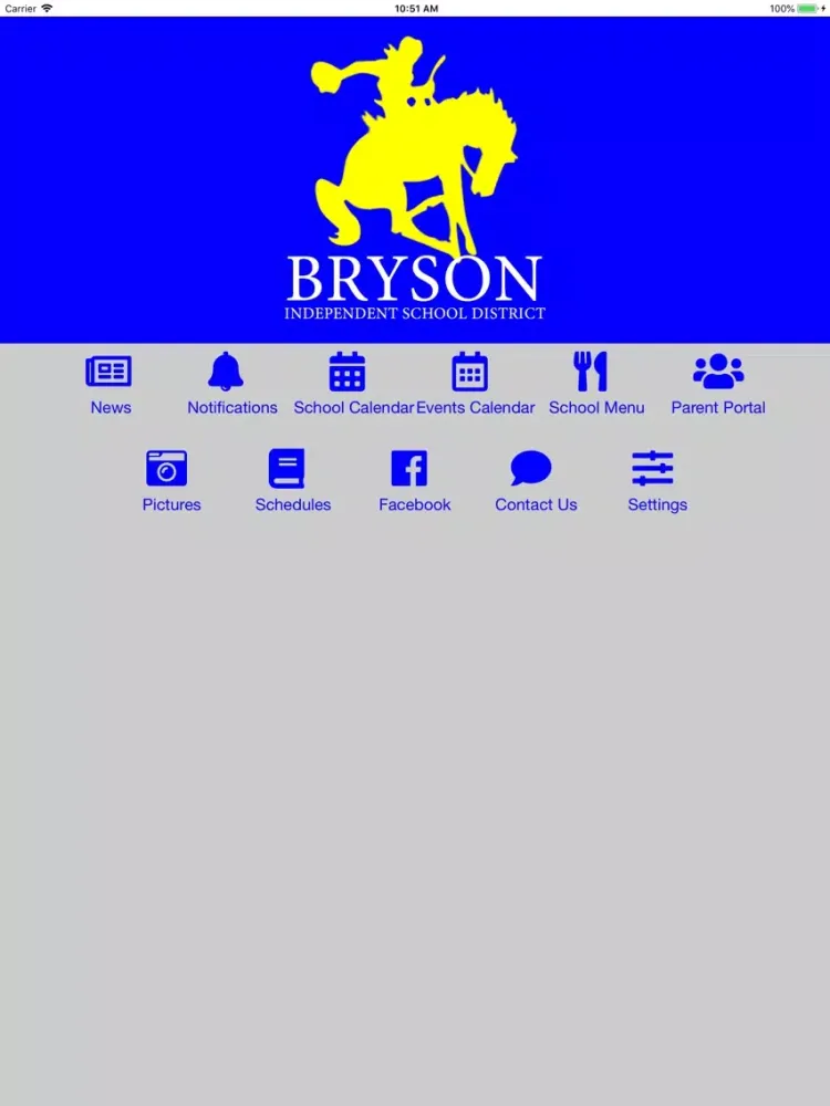Capturas de tela do Bryson ISD iPad 