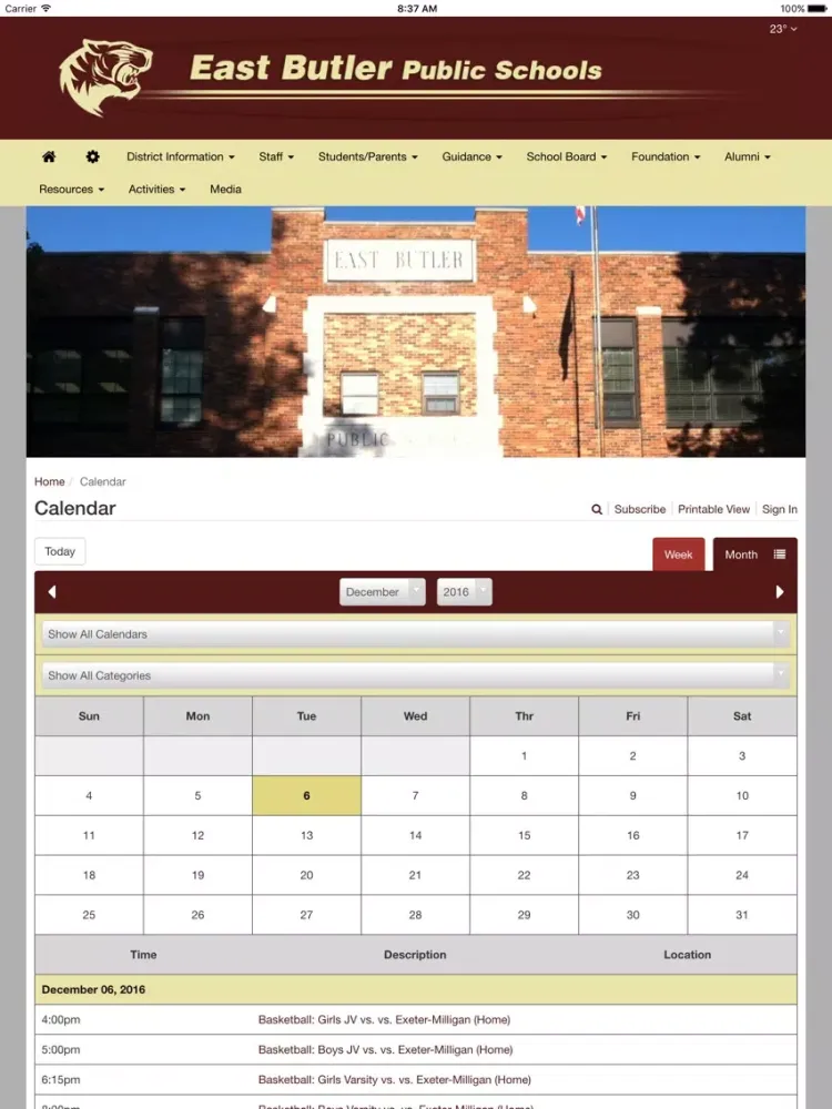 Tangkapan skrin East Butler Public Schools iPad 