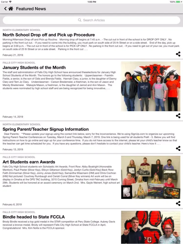 Falls City Public Schools iPad 应用截图