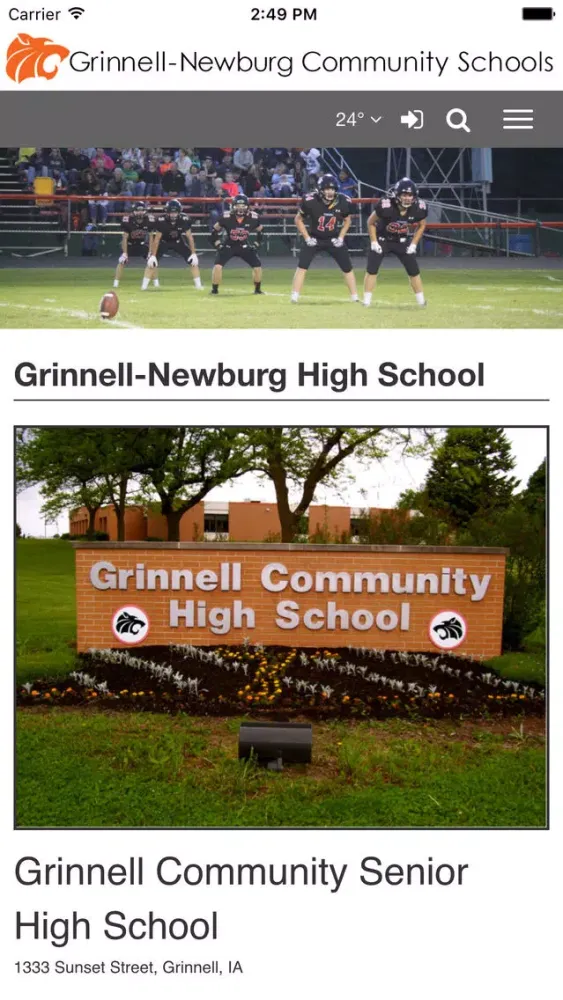 Capturas de tela do Grinnell-Newburg CSD