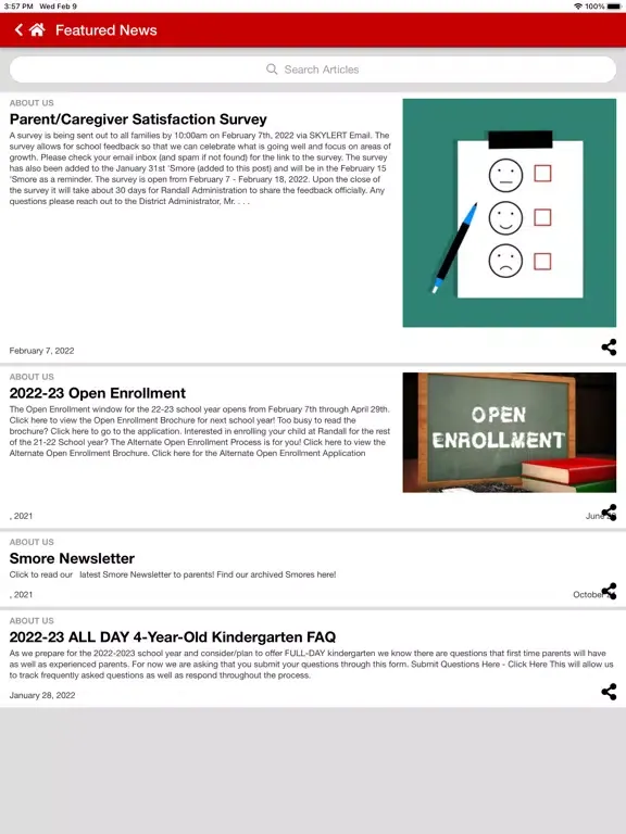 Randall Consolidated School iPad  سکرین شاٹس