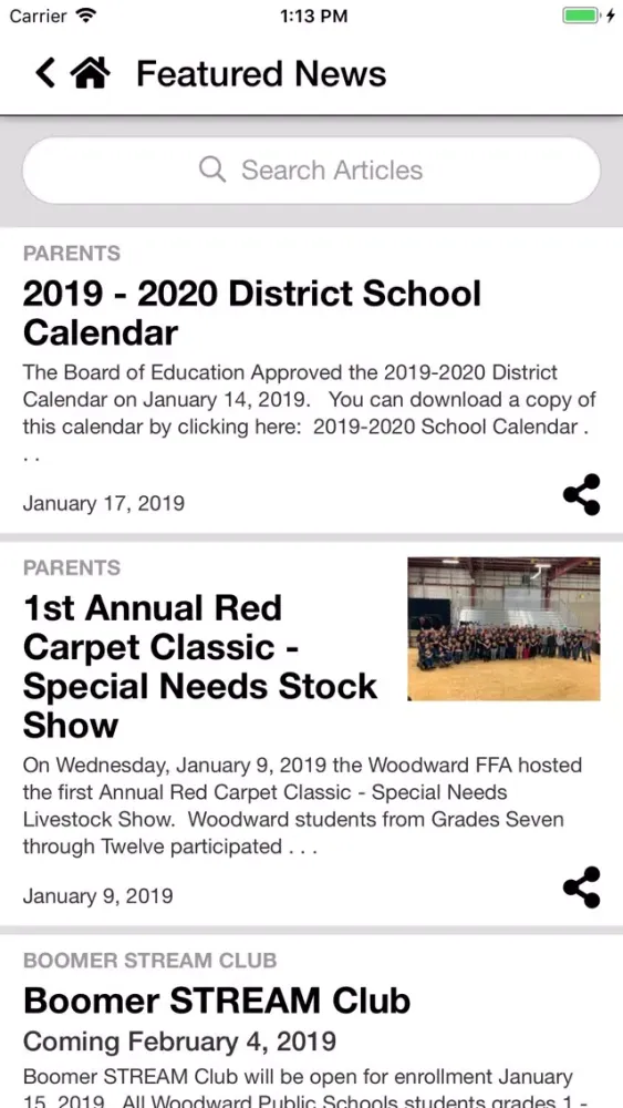 Ảnh chụp màn hình của Woodward Public Schools