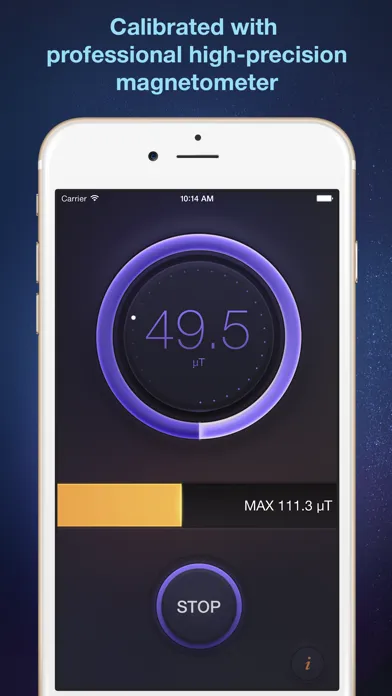 ภาพหน้าจอของ Tesla Meter - magnetic and gauss field measurement tool and metal detector