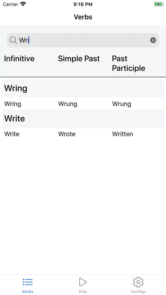 Eng Irregular Verbs应用截图