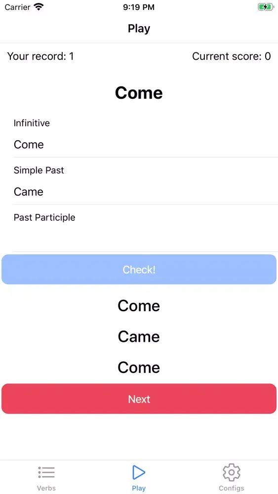 Eng Irregular Verbs应用截图