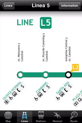 Zrzuty ekranu CHILE Metro