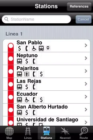 Zrzuty ekranu CHILE Metro