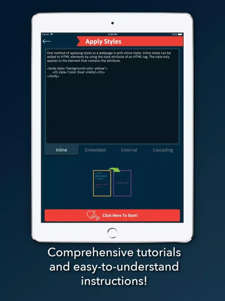Ảnh chụp màn hình của L2Code CSS iPad