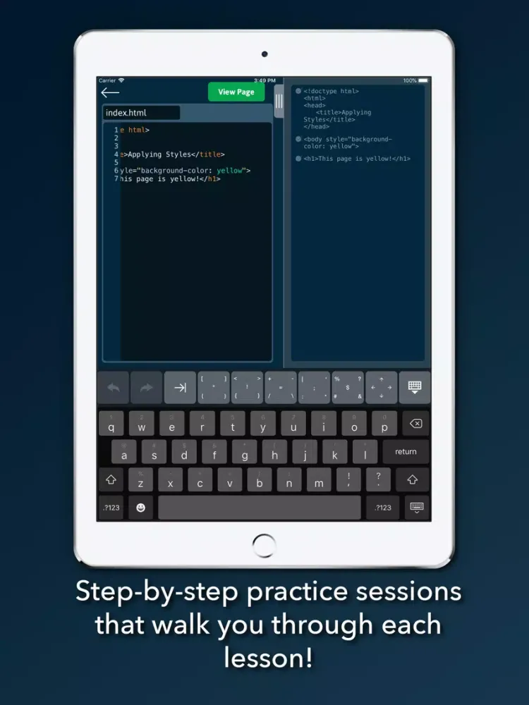 Ảnh chụp màn hình của L2Code CSS iPad