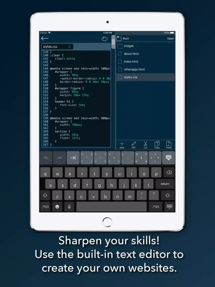 Ảnh chụp màn hình của L2Code CSS iPad