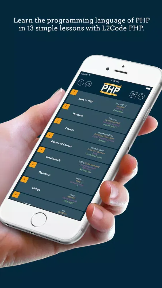 Tangkapan layar L2Code PHP - Learn write PHP