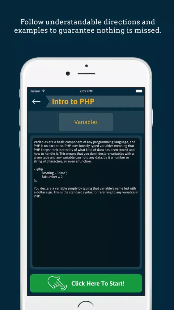 Tangkapan layar L2Code PHP - Learn write PHP