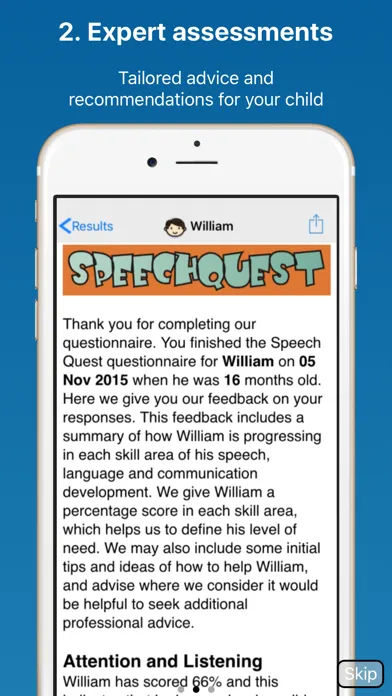 Speech Quest SLT Assessment Ekran Görüntüleri