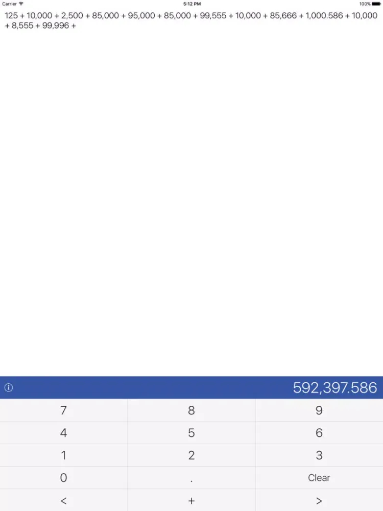 Capturas de tela do CalcPlusPlus iPad