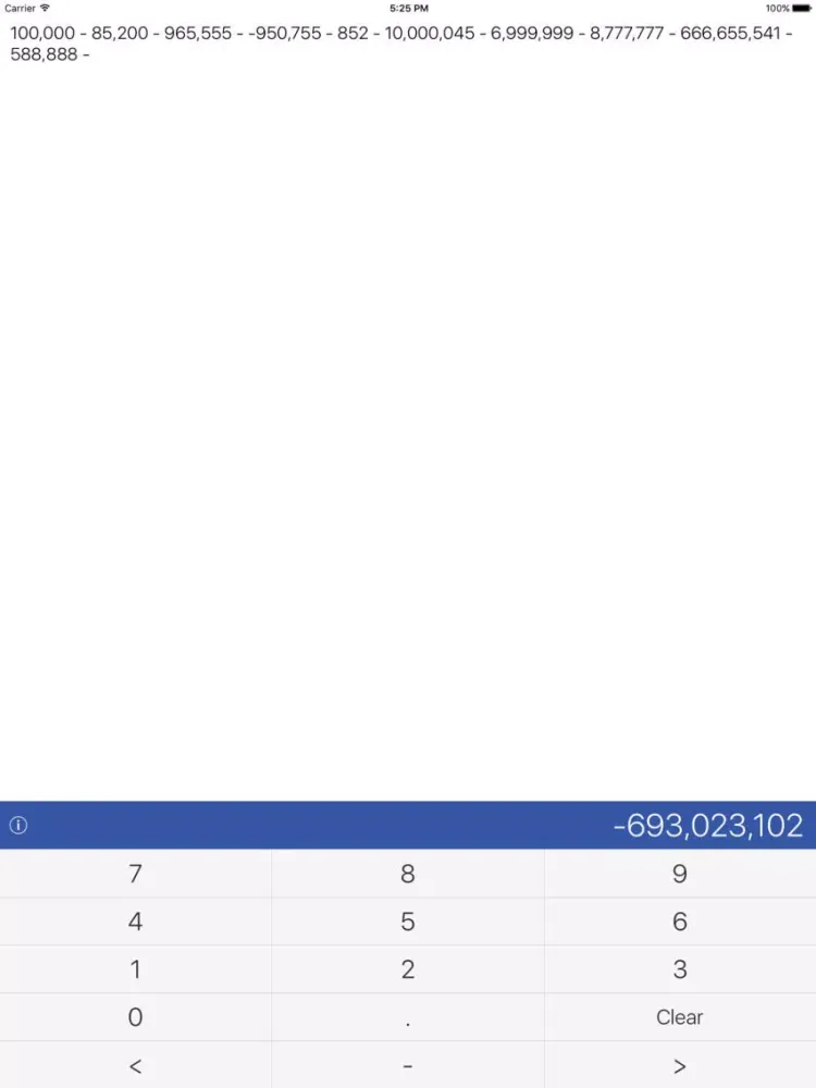 Capturas de tela do CalcPlusPlus iPad