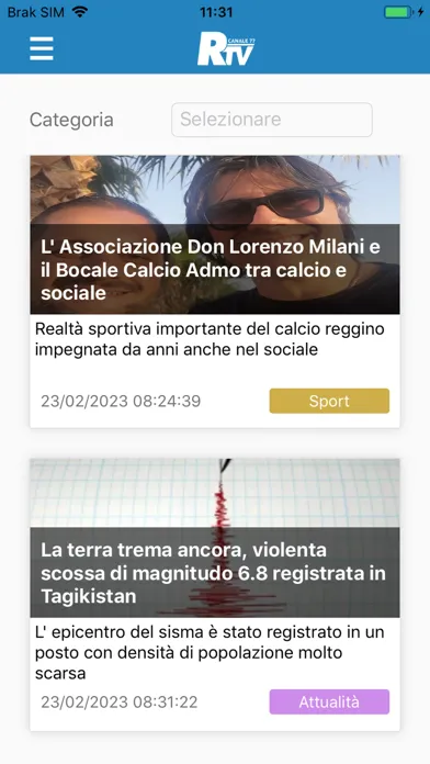 Captures d'écran de Reggio TV