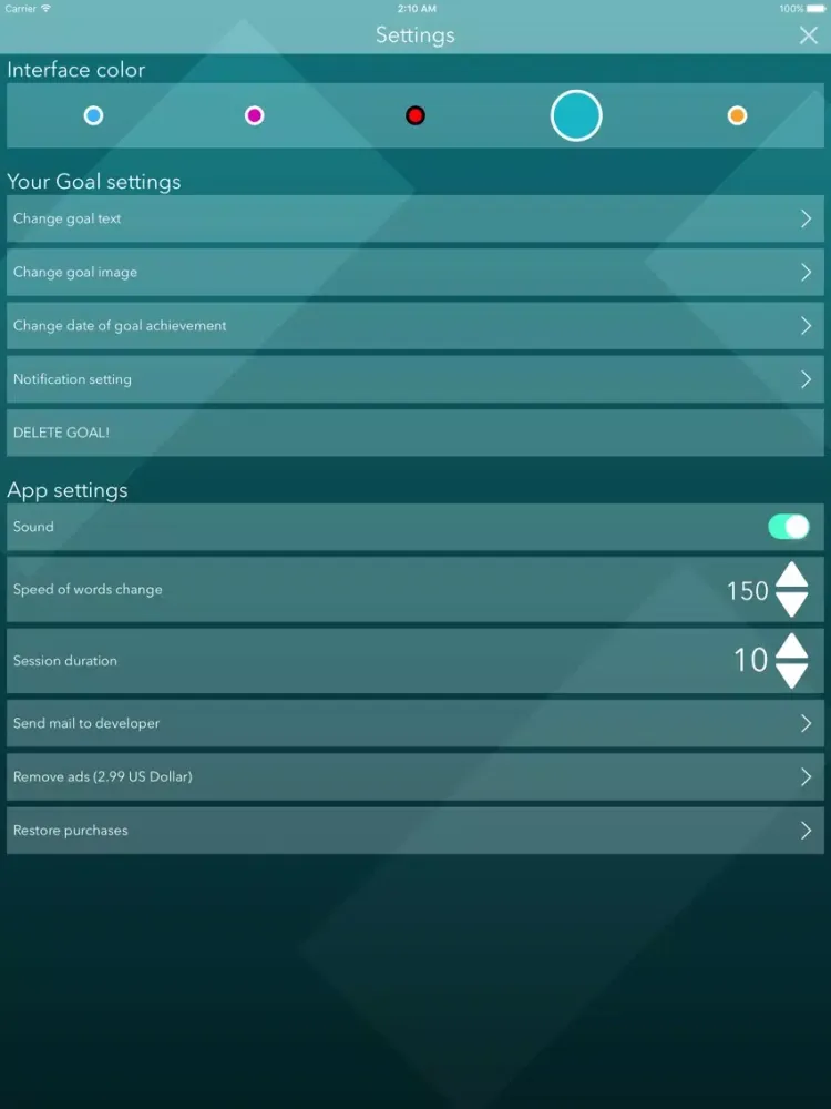 Main Goal Focus iPad  Screenshots