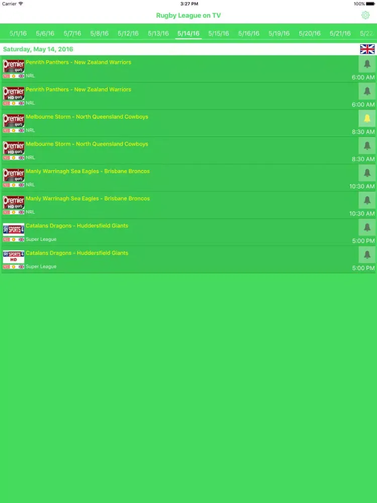 Rugby League on UK TV: schedule of all Rugby L matches on Britain TV iPad  سکرین شاٹس