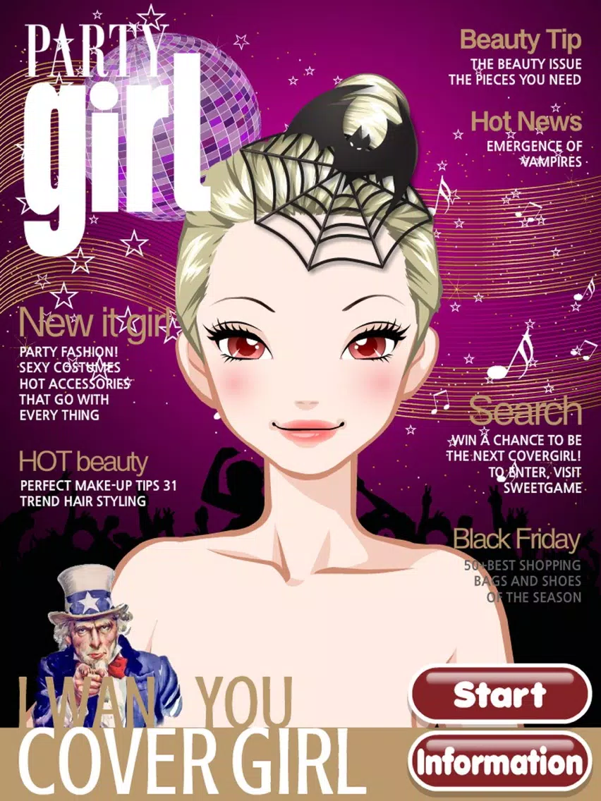 تصاویر Party Girl Free Make Up & Dress Up iPad 