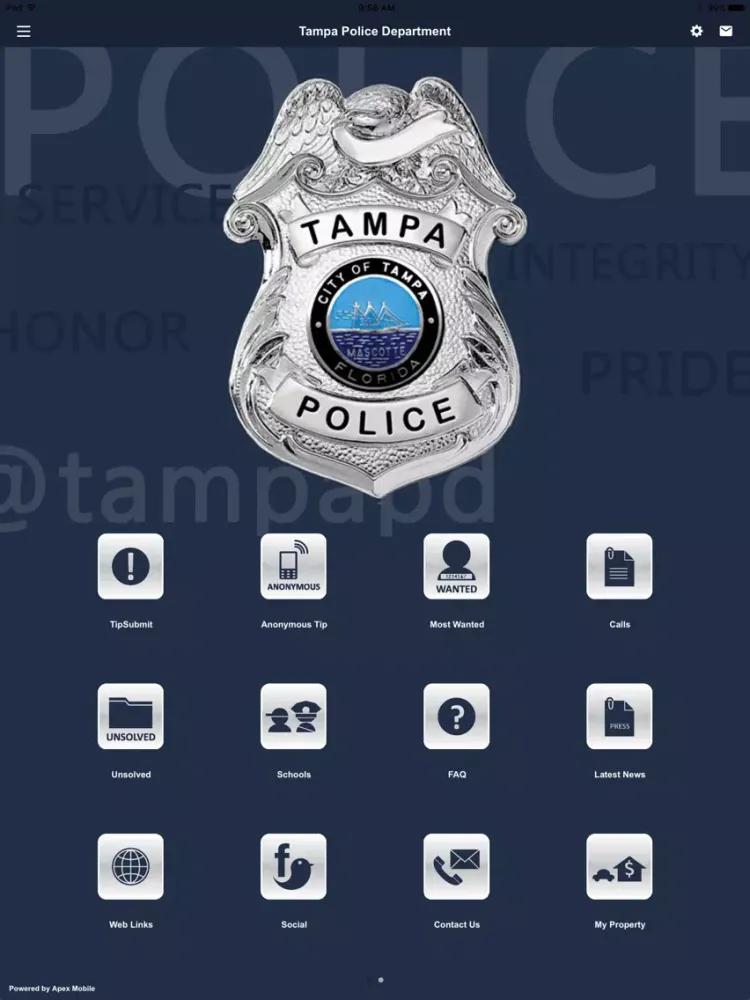 Tampa Police Department iPad  سکرین شاٹس