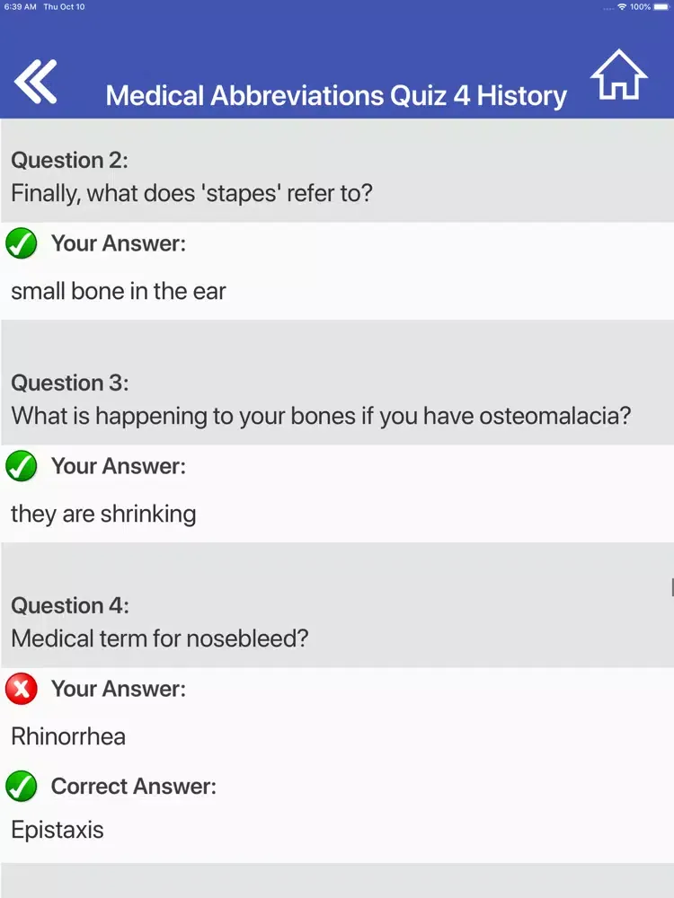 Medical Abbreviations Quiz iPad  سکرین شاٹس