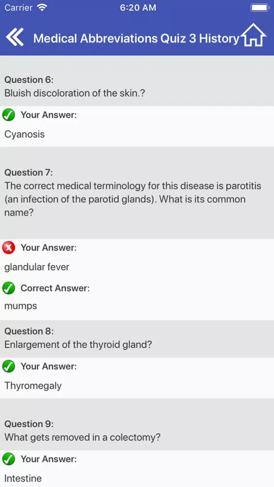 Medical Abbreviations Quiz سکرین شاٹس